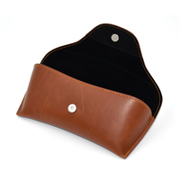 Étui à lunettes souple sac à lunettes en cuir marron avec fermeture magnétique