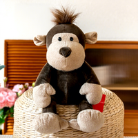Ensemble de jouets en peluche singe et raton laveur, décoration de table pour fête sur le thème de la forêt, animaux en peluche, ODM OEM, logo personnalisé, cadeau d'anniversaire, article pour événement
