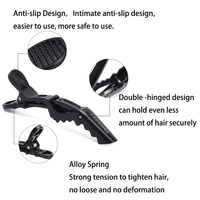 Pinces à cheveux de coiffure professionnelles pour salon, pinces crocodiles noires personnalisables avec logo
