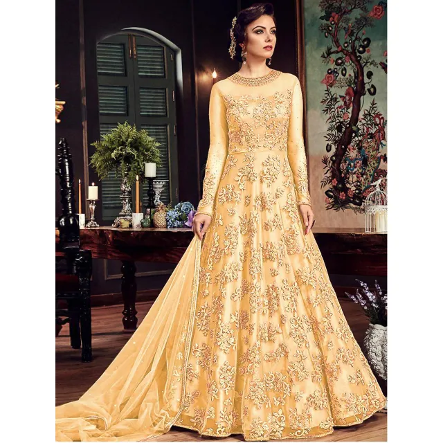 Quần Áo Dự Tiệc Pakistan Ấn Độ Mặc Lưới Nặng Có Thêu Công Sở Salwar Kameez Váy Quần Áo Ấn Độ Cho Nữ Salwar Kameez