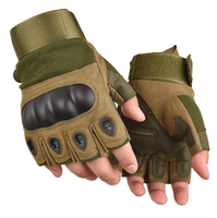 Guantes tácticos de medio dedo OD verde BK caqui de alta resistencia de goma resistente a los impactos impermeable transpirable elástico muñequera