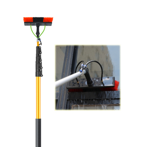 24FT 7.3M Fenêtre Panneau Solaire Extensible Télescopique 2 Sorties D'eau <span class=keywords><strong>Raclette</strong></span> Alimentation En Eau Brosse De Nettoyage Rondelle - Product Image 1