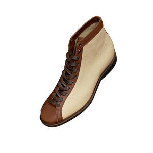 Bottes de boxe classiques montantes rétro à blocs de couleur, à bout rond, à lacets, pour hommes, en cuir de vachette patchwork, bottes de travail - Product Image 5