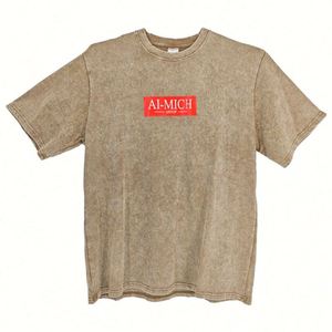 Design Cotton Custom DTG logo Tee Acid Washed Spray White T Shirt Print T-shirt - Product Image 4