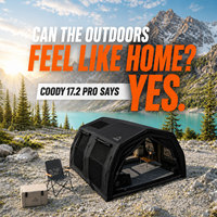 Tente gonflable Coody 17.2 Familia Pro Air - Noir, nouvelle version, installation facile, 4 saisons, portable, pour les aventures en famille en plein air, camping