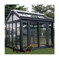 Alüminyum çerçeve cam Sunroom geri çekilebilir çatı panjur düşük E ısı yalıtımlı güneş odası bahçe