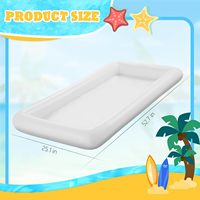 Bar à glace gonflable 53"x25" avec plateau de service, refroidisseur de boissons pour piscine et buffet, bac à glace, conteneurs pour aliments et boissons, été