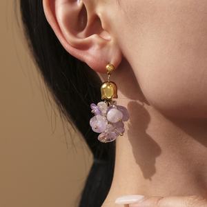 BINSHUO Кристалл колокольчик Орхидея кисточки Длинные Стильные сказочные темпераментные серьги из нержавеющей стали для женщин - Product Image 6