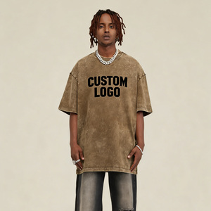 Camiseta Deportiva Unisex Personalizada al por Mayor, 100% Algodón, Tejido de Punto, Logotipo Impreso, Estilo Deportivo, Vintage, Lavado Ácido para Hombre - Product Image 1