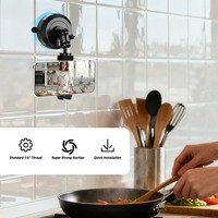 Support de caméra à ventouse en alliage d'aluminium avec vis 1/4'', résistant au vent, à dégagement rapide, 62x37mm pour Hero13/12/11/10 Insta360 X5/X4 Osmo