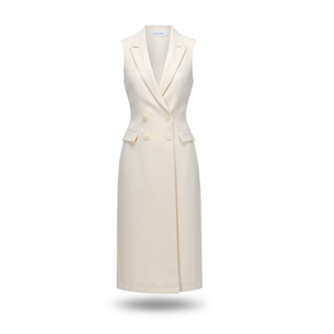 White Double Breasted <b>Linen</b> Vest <b>Women</b> Sleeveless Tailored <b>Waistcoat</b> Business Office Outerwear - Product Image 1