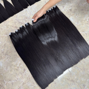 Extensions de cheveux naturels lisses 100% cheveux humains vietnamiens, trame brute vierge, cuticules alignées, double trame, vente en gros - Product Image 1