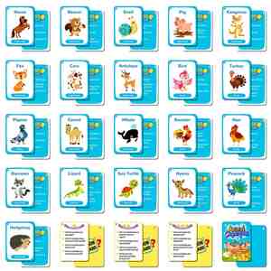 50 Tarjetas de Memoria para Niños, Desarrollo de Habilidades Linguísticas, Tarjetas de Aprendizaje con Dibujos Animados de Animales Lindos para Niños - Product Image 4