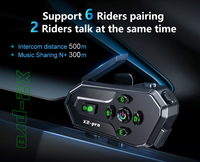 OEM/ODM X2 PRO Intercom Full Duplex pour 2 Personnes, 500m, ABS, Étanche IPX6, Casque de Moto, Comunicateur Sans Fil, Musique