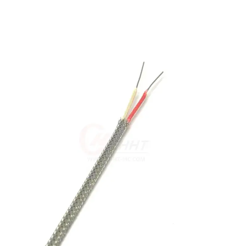 High quality fiberglass insulation thermocouple wire with stainless steel shield KXHGAB-CH 2*0.4mm