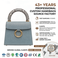 Staubblau Strukturierte PU-Leder Handtasche Luxus Maßgefertigter Python-Print Griff Strukturierte Handtasche Damen Designer OEM Custom