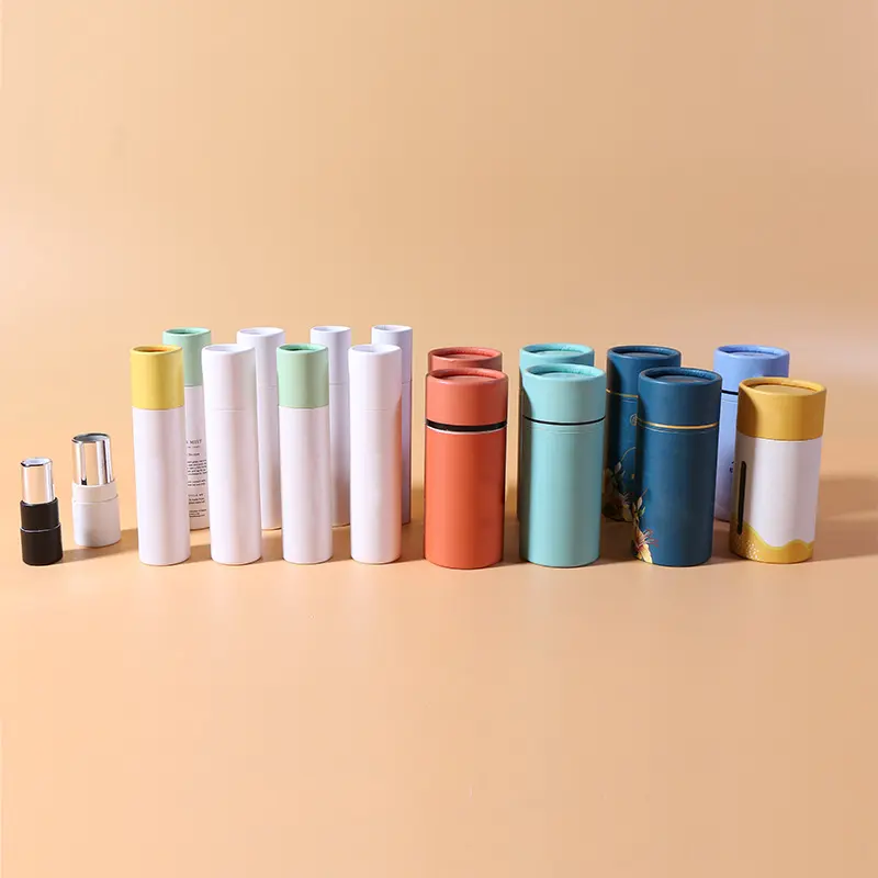 Imballaggio del tubo di carta di dimensioni personalizzate in plastica gratuita imballaggio cosmetico riciclato del contenitore del tubo di cartone per uso alimentare
