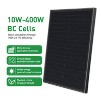 Nouvel arrivage : Panneau solaire rigide 30W BC en verre à contact arrière, haute efficacité 25%, entièrement noir, sans barre omnibus, pour IoT et sécurité