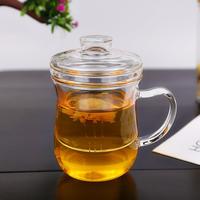 10oz Transparent clair verre Borosilicate café tasse à thé écologique bureau à domicile verres avec infuseur à thé filtre couvercle bouilloire