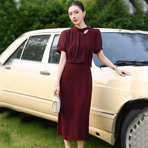 Vestidos de Diseñador para Mujer 2026, Conjunto de Vestido con Detalle en el Escote y Dobladillo Dividido, OEM Personalizado, Elegante, Venta al Por Mayor en Línea - Product Image 2