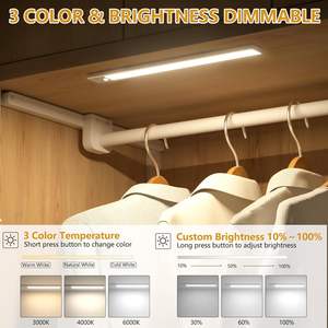 Vente en gros de lampes à détecteur de mouvement LED ultra-minces modernes à 3 couleurs, à intensité variable, rechargeables par USB pour l'éclairage intérieur de la cuisine - Product Image 5