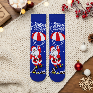 Chaussette de Noël bleue imprimée Joyeux Noël pour usage quotidien - Product Image 3