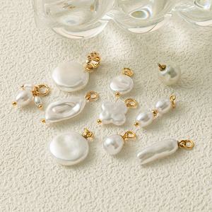 Bouquet di Ciondoli con Perle | Anello in Acciaio Inossidabile Placcato Oro 18K PVD | Pendenti con Perle a Cuore, Ovale, Fiore e Quadrato per la Creazione di Gioielli - Product Image 6