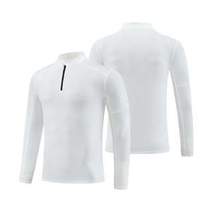 Camisa de fitness para gimnasio con cremallera de cuarto para niños, cuello vuelto de manga larga hecho de lana para deportes de invierno, correr fútbol - Product Image 3