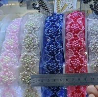 Mode conception personnalisée dentelle ruban perle bordure ruban perlé 3D fleurs broderie dentelle garniture pour robe sac en tissu