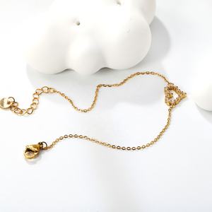 Bracelet en acier inoxydable de haute qualité, plaqué or, bijoux pour femmes, chaîne de bracelet avec diamants, zircon creux, charme en forme de cœur - Product Image 3