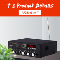 Amplificateur audio stéréo Kinter-t1 Ac 90-240v Dc 12v pour système de musique à domicile et en voiture