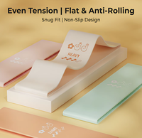 Bande de Résistance Antidérapante en Silicone Série Macaron, Résistance Moyenne pour Entraînement des Hanches, Fessiers, Jambes et Cuisses
