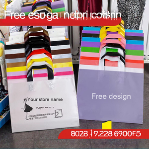 Borsa per <span class=keywords><strong>negozio</strong></span> di abbigliamento in plastica personalizzata da donna borsa per la spesa a mano con Logo su ordinazione confezione - Product Image 3