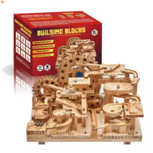2024クロスボーダービルディングトラック木製電気機械ボールジグソーパズルDIY手作りモデル三次元組み立て玩具