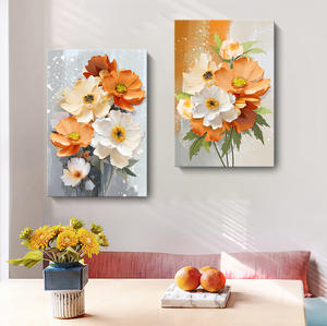 Œuvre d'art moderne 100% faite à la main, <span class=keywords><strong>peinture</strong></span> <span class=keywords><strong>acrylique</strong></span> sur toile à texture 3D, fleurs, art mural écologique - Product Image 3