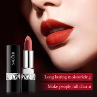 Rouge à lèvres mat velours SADOER 4g, Rouge brique, Brun chocolat, Cerise, 3 couleurs disponibles, OEM, Marque privée, Faible MOQ