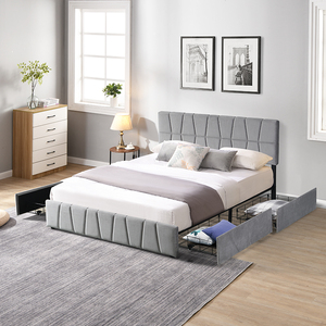 Containable encaissable doble dormitorio completo stych cama con cajón de madera moderno muebles individuales elegante lujo bonito - Product Image 1