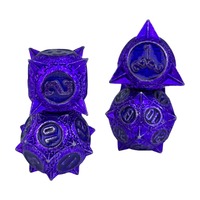 Ensemble de dés polyédriques en métal fantaisie, 7 pièces, écologiques, durables, style adulte, vert, angle droit, collection D&D