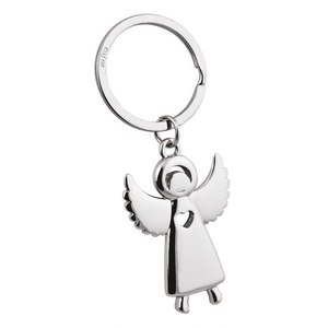 Portachiavi in Metallo Personalizzato con Logo, Design con Foro a Forma di Cuore d'Angelo - Product Image 1