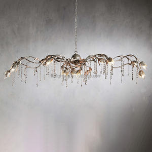 Lampu gantung kristal gaya Amerika pohon Retro Cabang Daun lampu gantung untuk dapur Pulau restoran loteng - Product Image 2