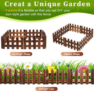 Bordure de jardin en bois Clôture de jardin en bois Bordure de paysage Bordure de lit de fleurs décorative Extérieur pour cour Patio Pelouse Arbre - Product Image 5