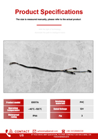 Faisceau de câblage de rétroviseur droit B60V, faible spécification, cuivre nu, PVC, indice de protection IP66, pour voitures, appareils électroniques, modèle E00176
