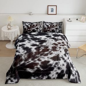 Tây Nâu da bò <span class=keywords><strong>Comforter</strong></span> Set Aztec đen trắng bò in bedding Set thiết kế trang trại Duvet cover Set - Product Image 4