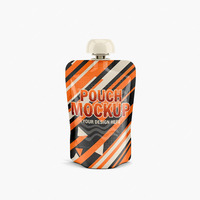 Pochette Doypack personnalisée en plastique imprimé pour jus de mangue, avec bec verseur et paille, en aluminium, pour liquides, 20 ml