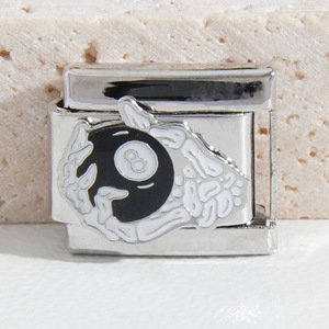 Pulsera Modular de Acero Inoxidable con Dijes, Accesorio de Joyería Unisex para Fiestas, Cadena con Diseño de Bola de Billar Estilo Hip Hop - Product Image 4