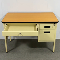 Mobilier de bureau moderne en métal Bureau de médecin en acier durable avec tiroir Table d'ordinateur pour hôpital et bureau