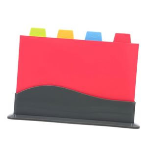 Trend 4 Piece Color-Coded Colorful Eco-Friendly PP+TPR Rectangle Kitchen Cutting Board Set Storage Stand Custom Logo <b>Kitchenware</b> - Product Image 1