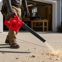 Souffleur électrique portatif Milwaukee 18V alimenté par batterie au lithium pour le nettoyage des débris d'atelier, l'élimination des feuilles de jardin