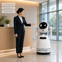 Robot de service d'accueil humanoïde intelligent avec reconnaissance faciale, contrôlé par application et recharge automatique, pour entreprises, hôtels et bureaux