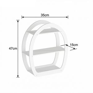 <b>Wall</b> Mounted <b>Round</b> Storage <b>Shelf</b> 2 Tier Durable Indoor Living Room Display Rack For Books Toys Electronics - Product Image 5